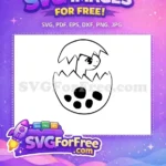 Free Happy Baby Dinosaur Free Spotted Eggshell Outline Dinosaur Free SVG - Instant Download
