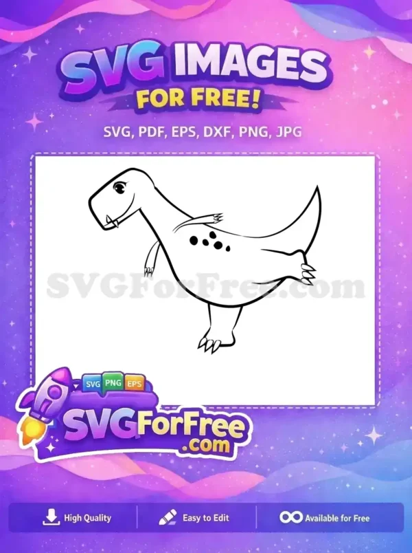 Free Happy Dino Free Spotted Design Playful Cartoon Free SVG