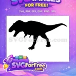 Free Roaring T-Rex Free Black Silhouette Prehistoric Jurassic Free SVG - Instant Download