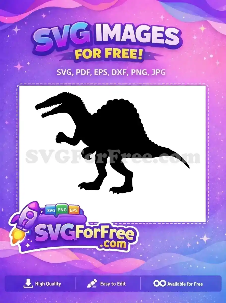 Free Black Spinosaurus Free Sawtooth Sail Dinosaur Hunting Free SVG
