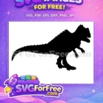 Free Aggressive Roaring Black Free Spiky Silhouette Jurassic Era Free SVG - Instant Download
