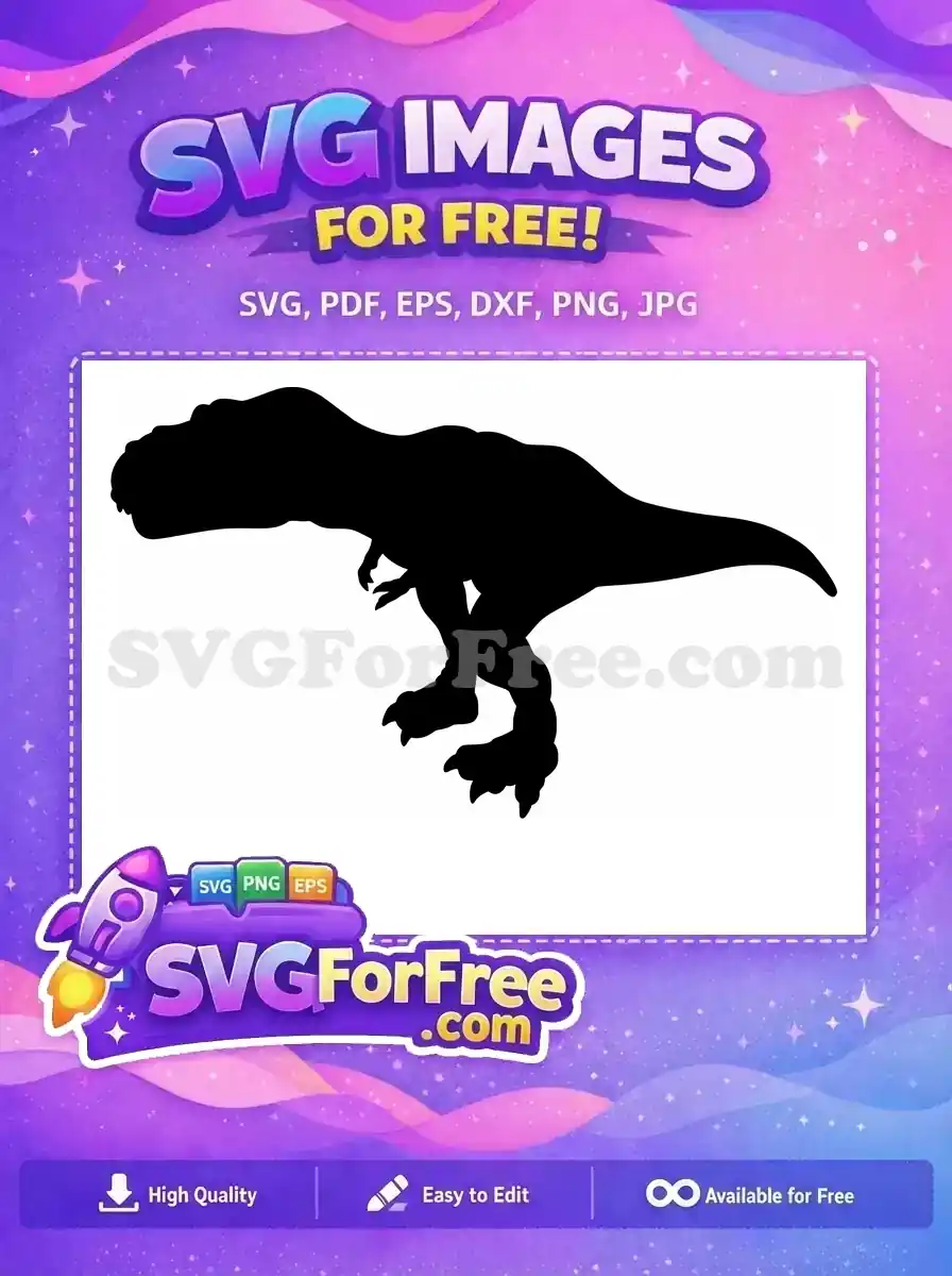 Free fierce T-Rex outline Free detailed prehistoric animal Jurassic Free SVG