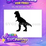 Free Roaring Green Free T-Rex Cartoon Dinosaur Free SVG - Instant Download