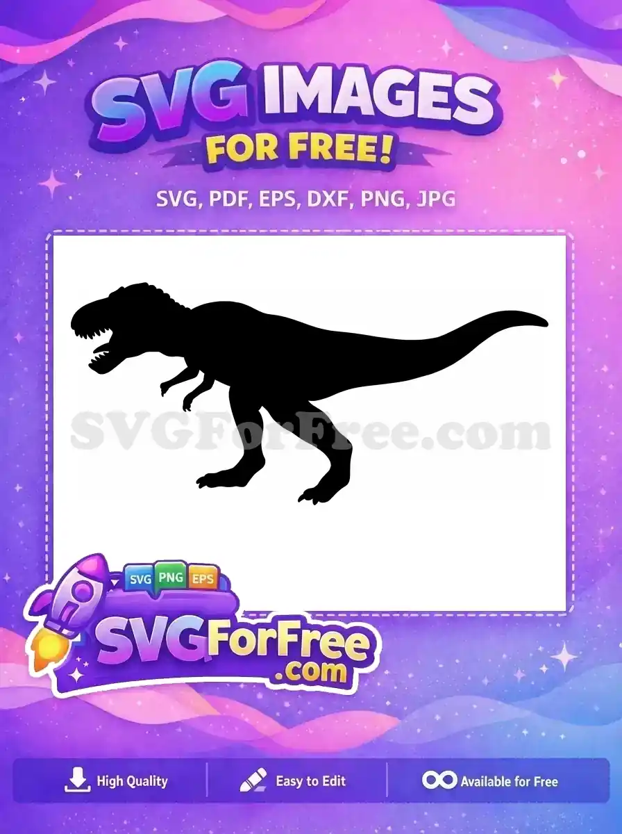 Free Happy Roaring Free Green T-Rex Dinosaur Free SVG