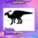 Free Majestic Long Neck Free Black Silhouette Dinosaur Park Free SVG - Instant Download