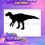 Free Black Silhouette Free Fierce Claws Roaring Dinosaur Free SVG - Instant Download