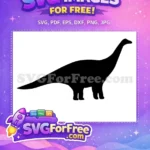 Free Towering Black Dinosaur Free Simple Silhouette Prehistoric Free SVG - Instant Download