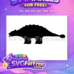 Free Armored Dinosaur Silhouette Free Club Tail Design Jurassic World Free SVG - Instant Download