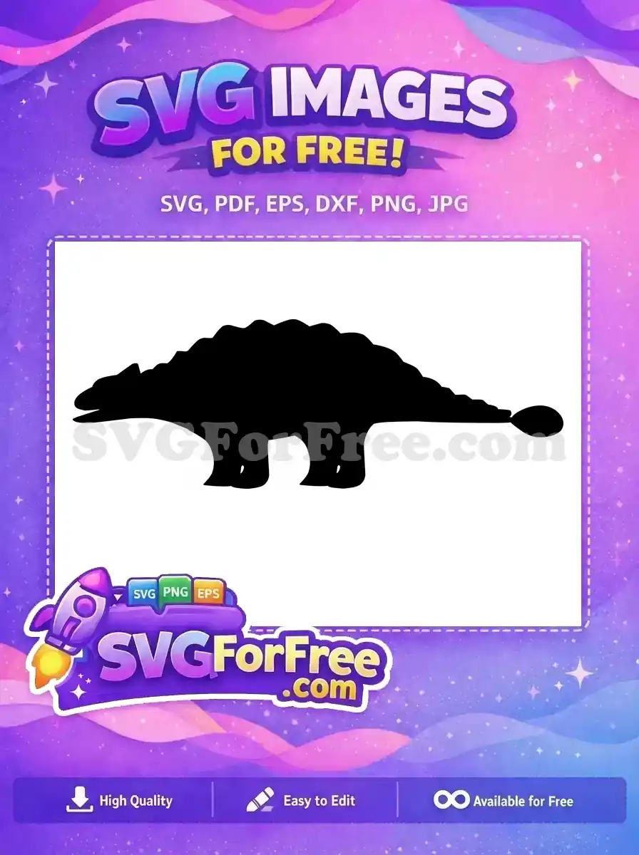 Free Armored Dinosaur Silhouette Free Club Tail Design Jurassic World Free SVG