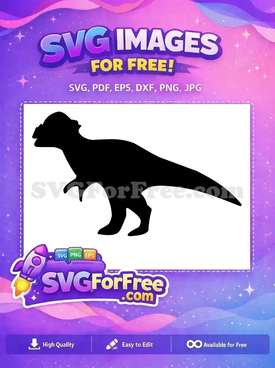 Free Black Dinosaur Silhouette Free Pachycephalosaurus Outline Jurassic Park Free SVG