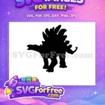 Free Open Mouth Black Dinosaur Free Spiky Back Plates Dinosaur Art Free SVG - Instant Download