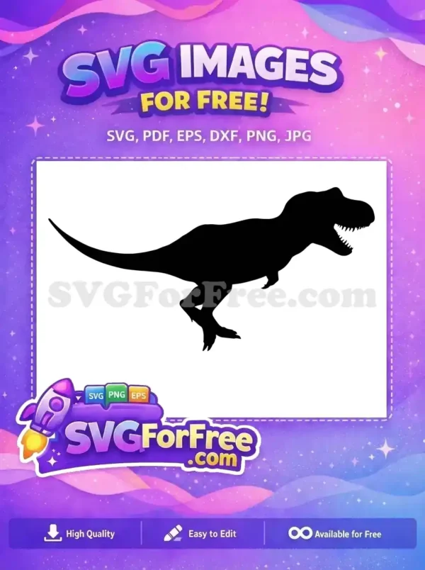 Free Roaring Black Free Fierce Silhouette Tyrannosaurus Rex Free SVG