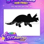 Free Black Triceratops Free Cartoonish Dinosaur Jurassic Park Free SVG - Instant Download