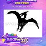 Free Black Pteranodon Free Majestic Flying Dinosaur Free SVG - Instant Download