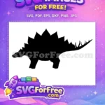 Free Black Stegosaurus Free Spiked Plates Dinosaur Prehistoric Free SVG - Instant Download