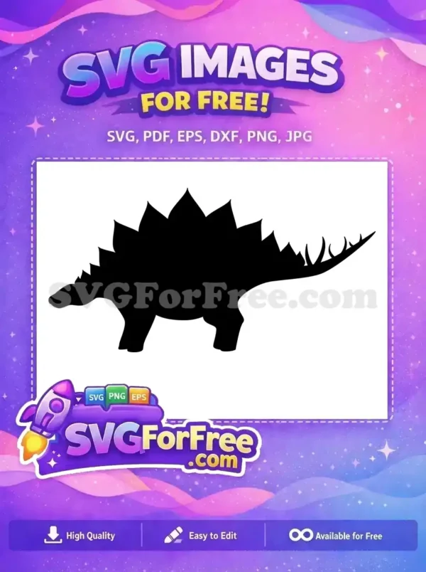 Free Black Stegosaurus Free Spiked Plates Dinosaur Prehistoric Free SVG Free Black Stegosaurus Free Spiked Plates Dinosaur Prehistoric Free SVG