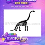Free Black Skeleton Free Long Neck Dinosaur Free SVG - Instant Download