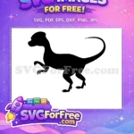 Free Black Crested Dinosaur Free Agile Predator Outline Prehistoric Era Free SVG - Instant Download