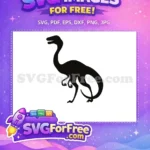 Free Black Silhouette Free Aggressive Raptor Dinosaur Art Free SVG - Instant Download