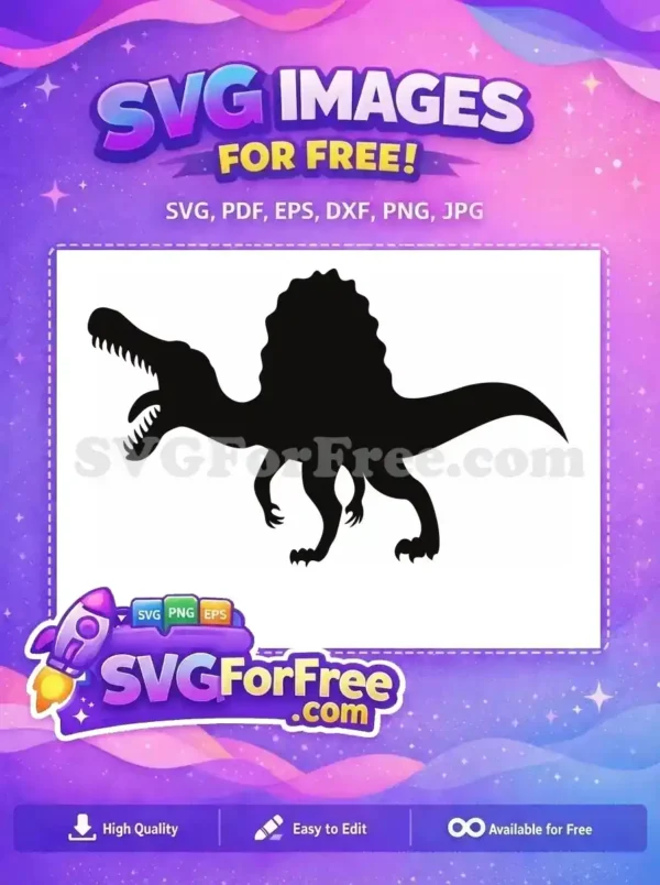 Free Black Spinosaurus Open Mouth Free Large Sail Dinosaur Free SVG