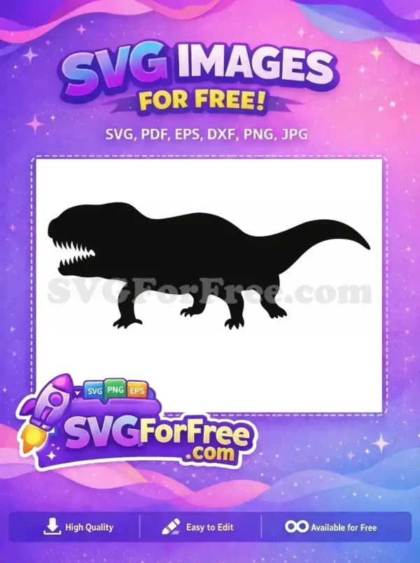Free Ferocious T-Rex Free Predator Silhouette Dinosaur Park Free SVG
