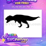 Free Roaring Tyrannosaurus Free Rex Silhouette Dinosaurs Free SVG 1 - Instant Download