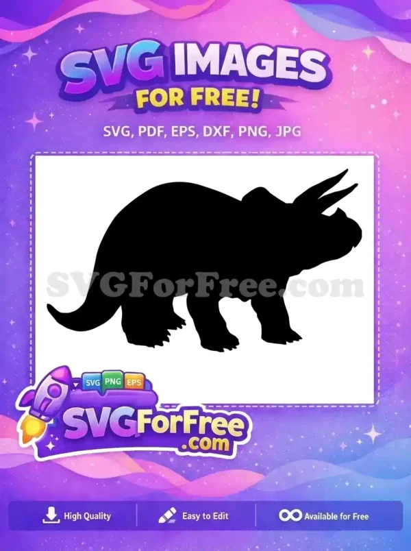 Free Triceratops Outline Free Black Horned Dinosaurs Quotes Free SVG