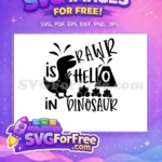 Free Roaring T Rex Free Volcano Hello Dinosaur Free SVG - Instant Download