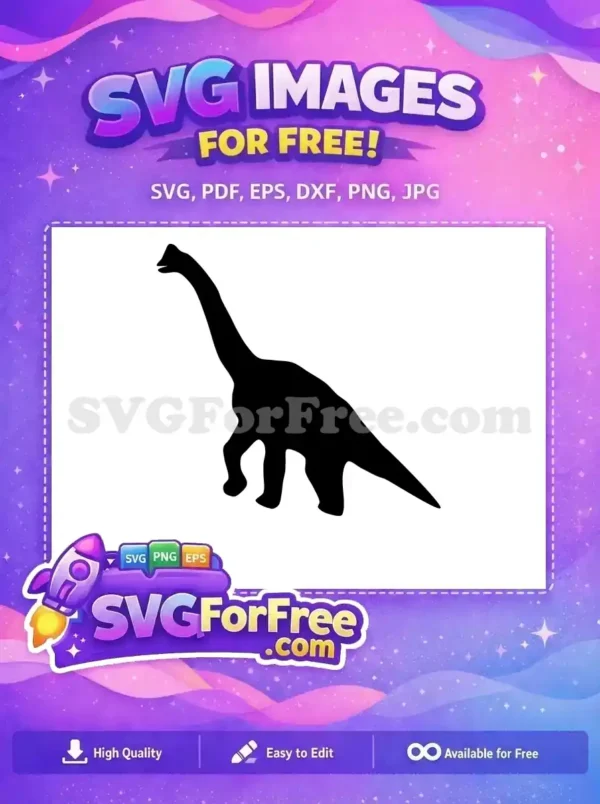 Free Tall Brachiosaurus Silhouette Free Dinosaur Quotes Design Jurassic Park Free SVG
