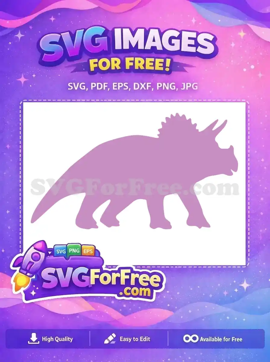 Free Lavender Triceratops Silhouette Free Dino Park Quotes Free SVG