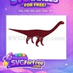 Free Dark Maroon Dinosaur Free Long Neck Silhouette Dinosaurs Quotes Free SVG - Instant Download