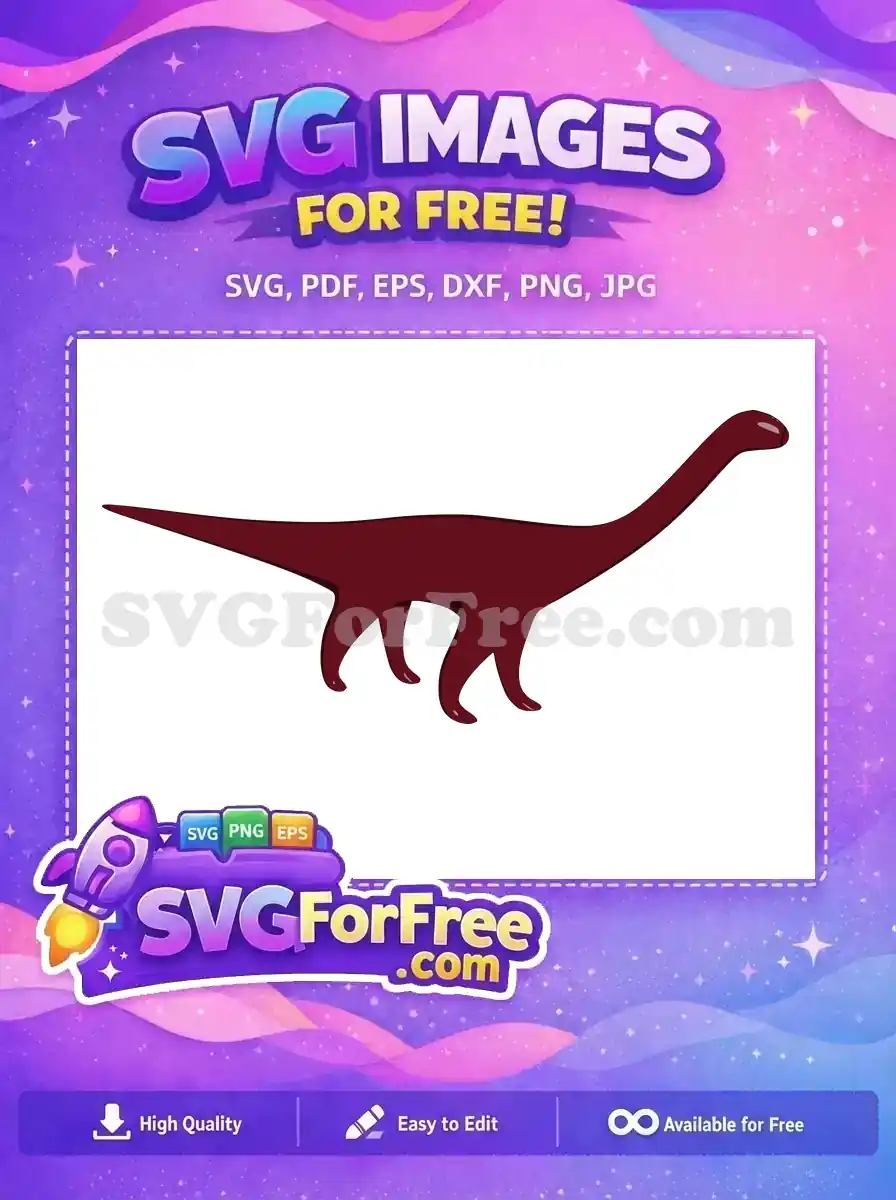 Free Dark Maroon Dinosaur Free Long Neck Silhouette Dinosaurs Quotes Free SVG
