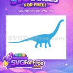 Free Blue Brachiosaurus Free Long Neck Silhouette Dinosaurs Quotes Free SVG - Instant Download