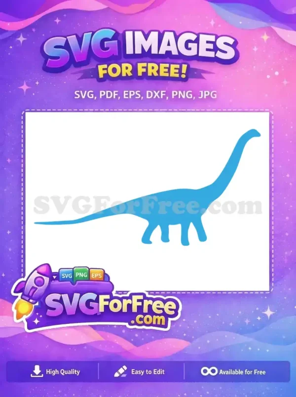 Free Blue Brachiosaurus Free Long Neck Silhouette Dinosaurs Quotes Free SVG