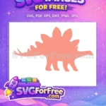 Free Coral Stegosaurus Free Spiky Tail Plates Dinosaurs Quotes Free SVG - Instant Download