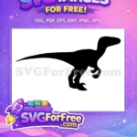 Free Black Silhouette Free Fierce Raptor Prehistoric Era Free SVG - Instant Download