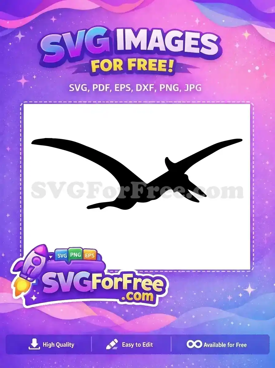 Free Black Flying Pterodactyl Free Prehistoric Creature Silhouette Dinosaurs Free SVG