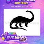 Free Black Brontosaurus Silhouette Free Long Neck Dinosaur Jurassic World Free SVG - Instant Download