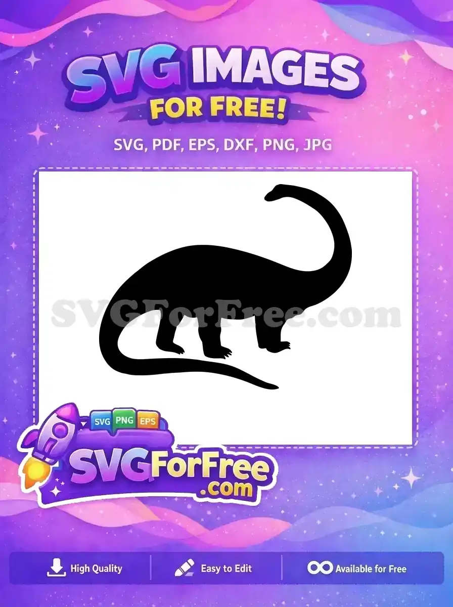 Free Black Brontosaurus Silhouette Free Long Neck Dinosaur Jurassic World Free SVG