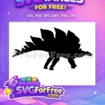 Free Majestic Stegosaurus Silhouette Free Detailed Spiked Plates Prehistoric Dinosaur Free SVG - Instant Download