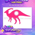 Free Pink Parasaurolophus Silhouette Free Monogram Dinosaurs Free SVG - Instant Download