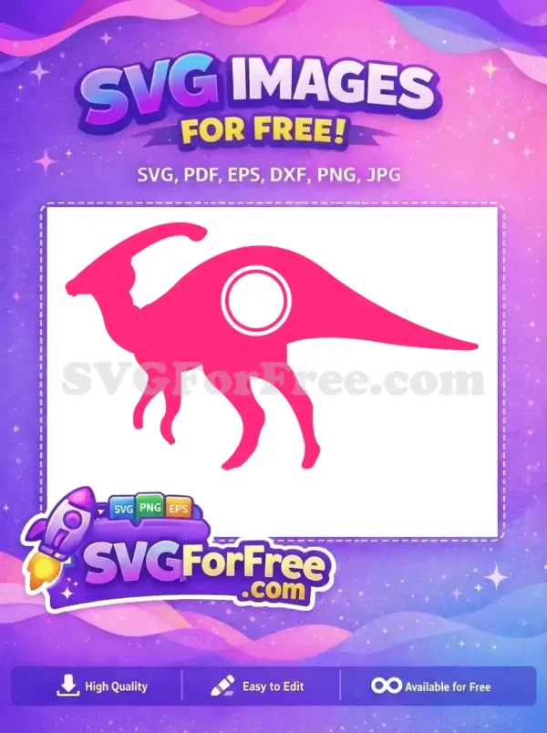 Free Pink Parasaurolophus Silhouette Free Monogram Dinosaurs Free SVG