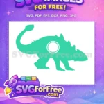 Free Teal Armored Dinosaur Free Spiked Back Silhouette Prehistoric Dinosaurs Free SVG - Instant Download