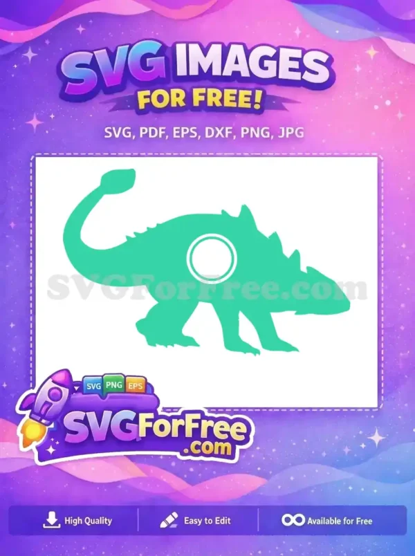 Free Teal Armored Dinosaur Free Spiked Back Silhouette Prehistoric Dinosaurs Free SVG