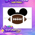 Free Black Mickey Ears Free Brown Football White Laces Disney Free SVG - Instant Download
