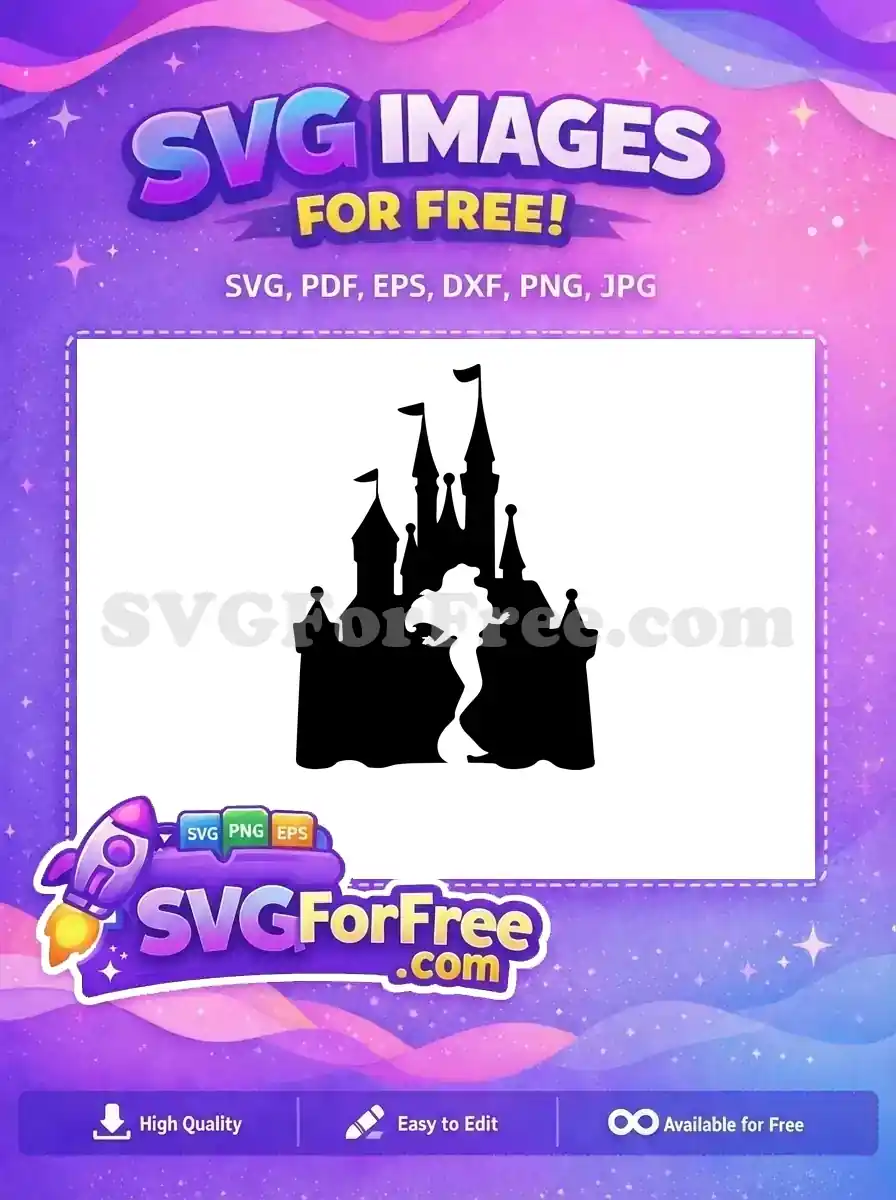 Free Ariel silhouette Free Castle Disney Little Mermaid Free SVG