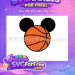 Free Orange Basketball Free Black Mickey Ears Disney Free SVG - Instant Download