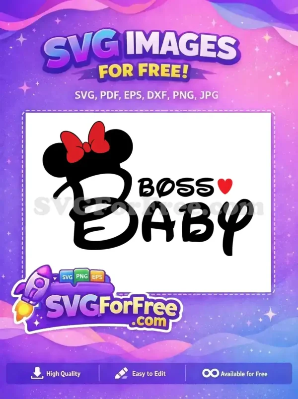 Free Minnie Red Bow Free Boss Baby Disney Free SVG