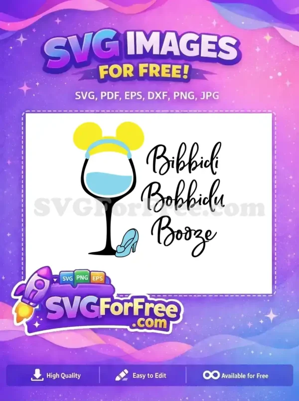 Free Yellow Ears Free Blue Slipper Cinderella Booze Free SVG