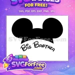 Free Black Mickey Ears Free Big Brother Disney Free SVG